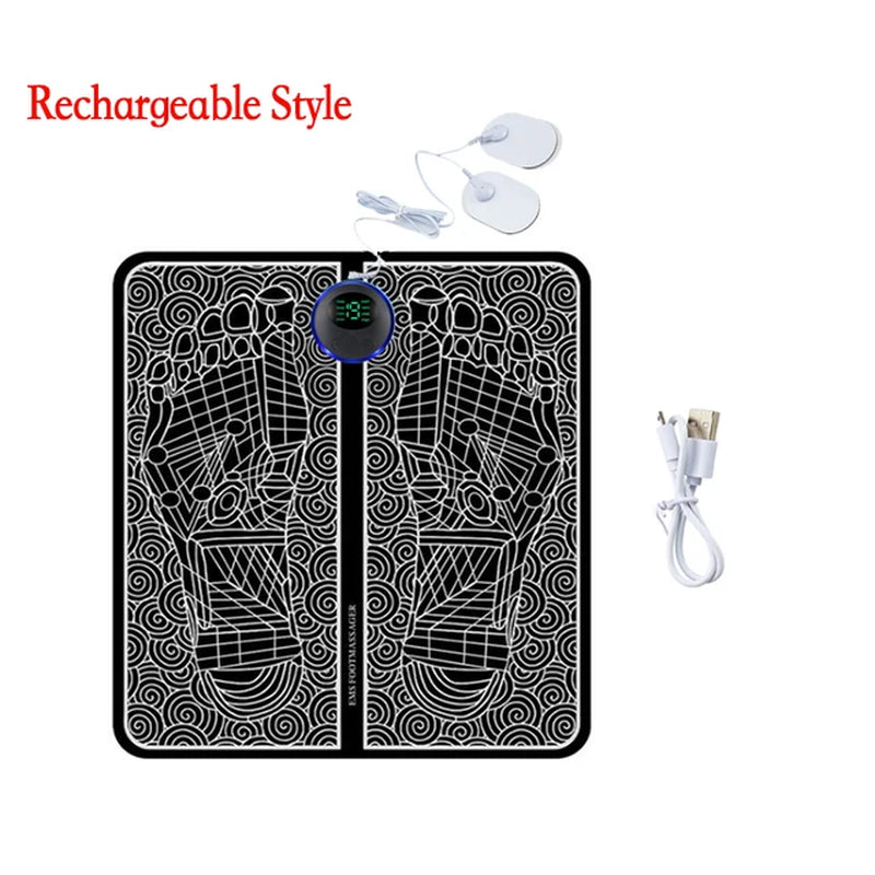 Smart Electric Foot Massager Pad Foldable EMS Muscle Stimulation Massage Mat Improve Blood Circulation Relief Pain Relax Feet