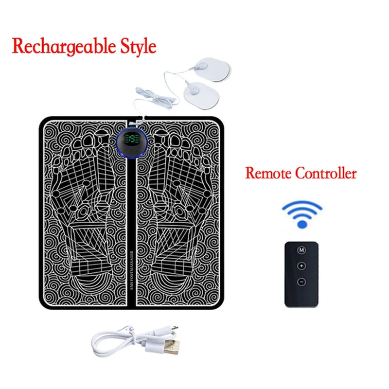 Smart Electric Foot Massager Pad Foldable EMS Muscle Stimulation Massage Mat Improve Blood Circulation Relief Pain Relax Feet