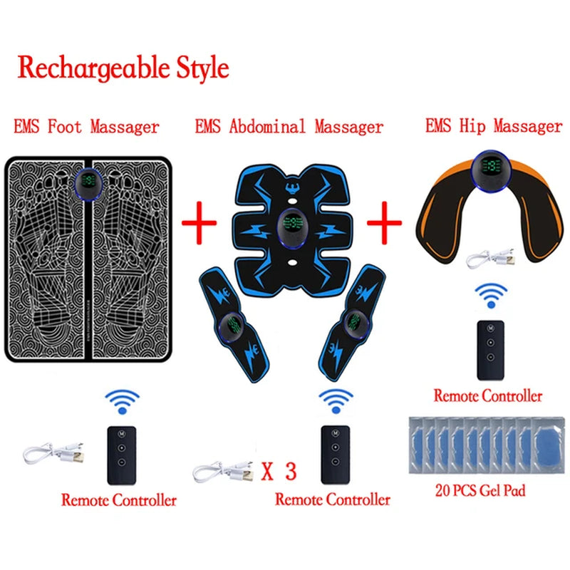 Smart Electric Foot Massager Pad Foldable EMS Muscle Stimulation Massage Mat Improve Blood Circulation Relief Pain Relax Feet