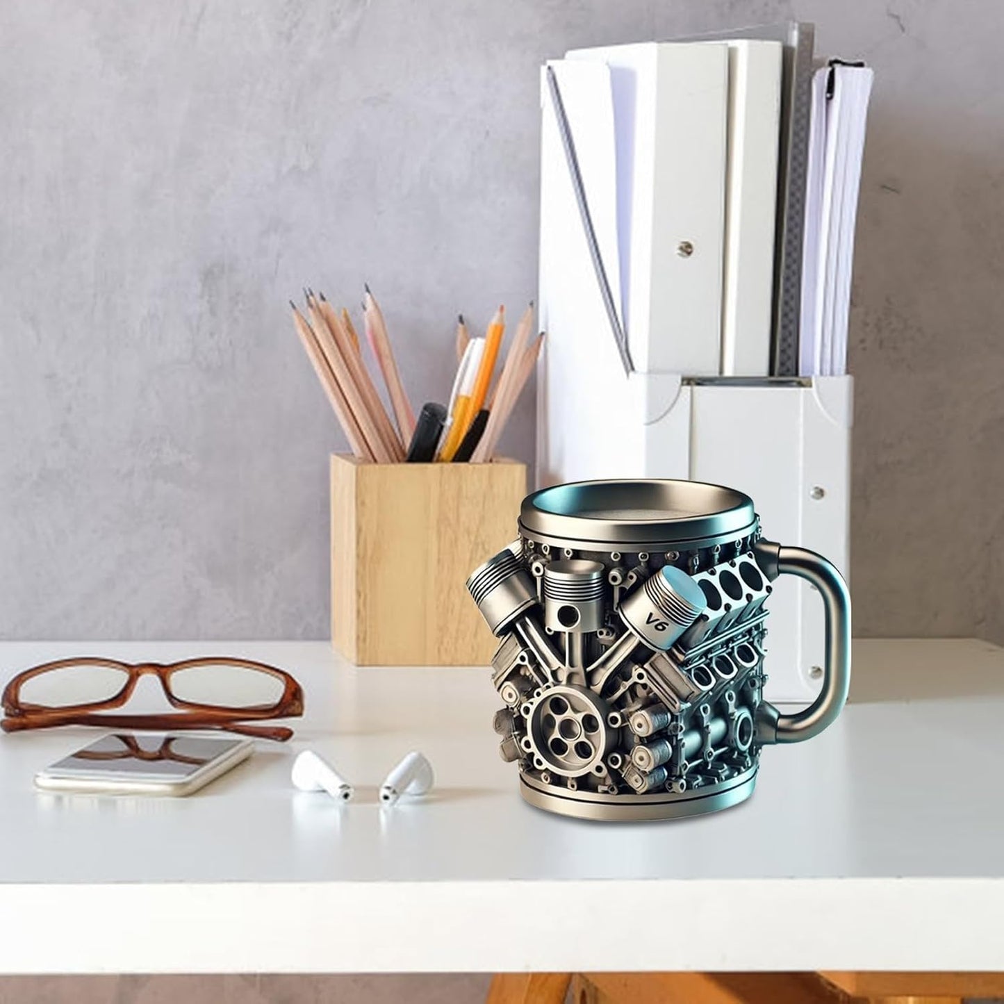 300ml V8 & V6 Engines Stainless Steel Cup