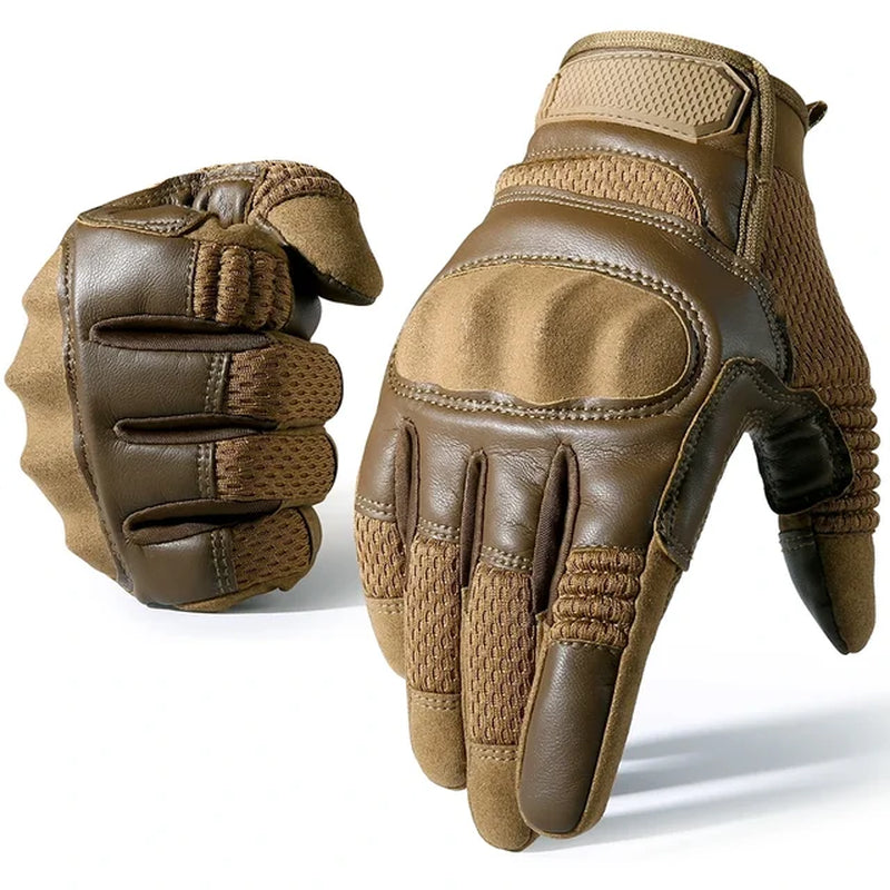 Full Finger Tactical Army Gloves Military Paintball Shooting Airsoft PU Leather Touch Screen Rubber Protective Gear Women Men