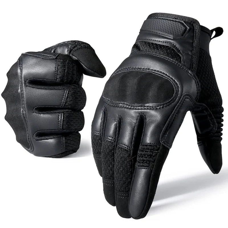 Full Finger Tactical Army Gloves Military Paintball Shooting Airsoft PU Leather Touch Screen Rubber Protective Gear Women Men