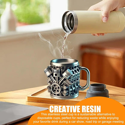 300ml V8 & V6 Engines Stainless Steel Cup