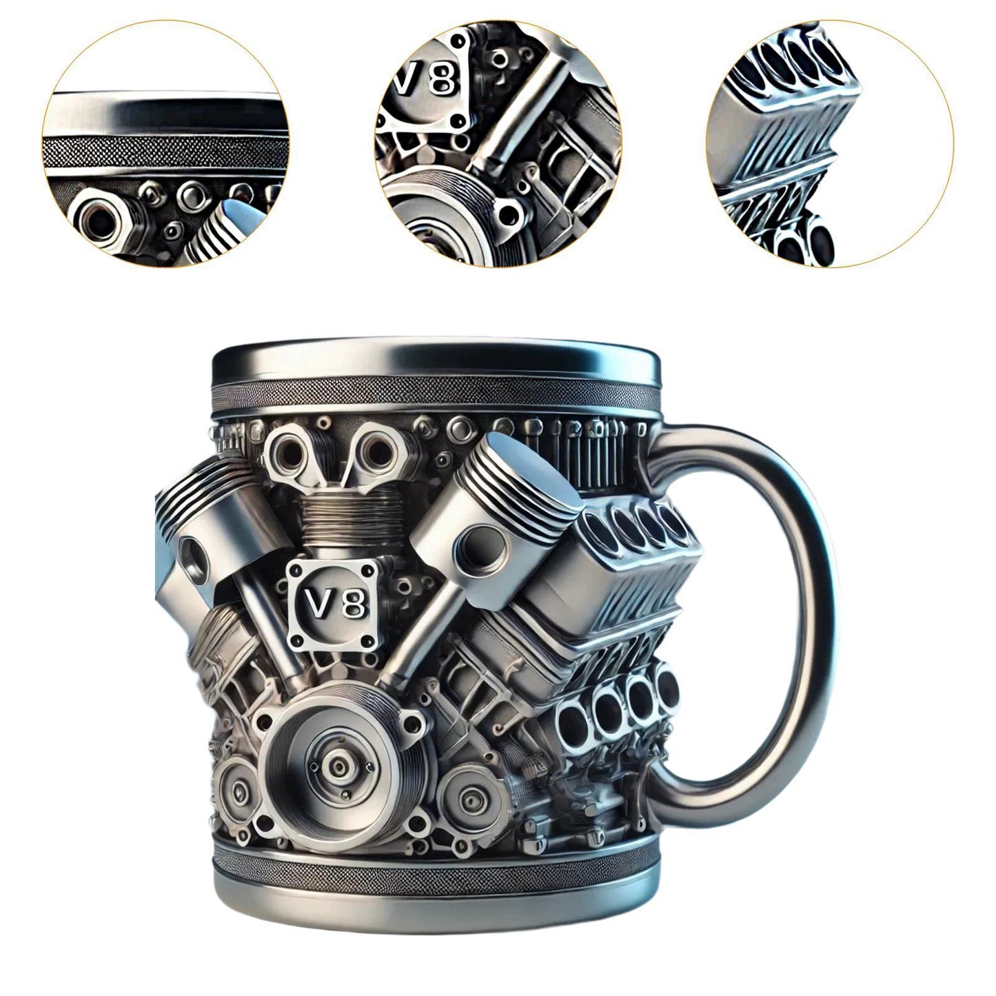 300ml V8 & V6 Engines Stainless Steel Cup