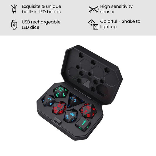 Rechargeable Luminous LED Dice Set