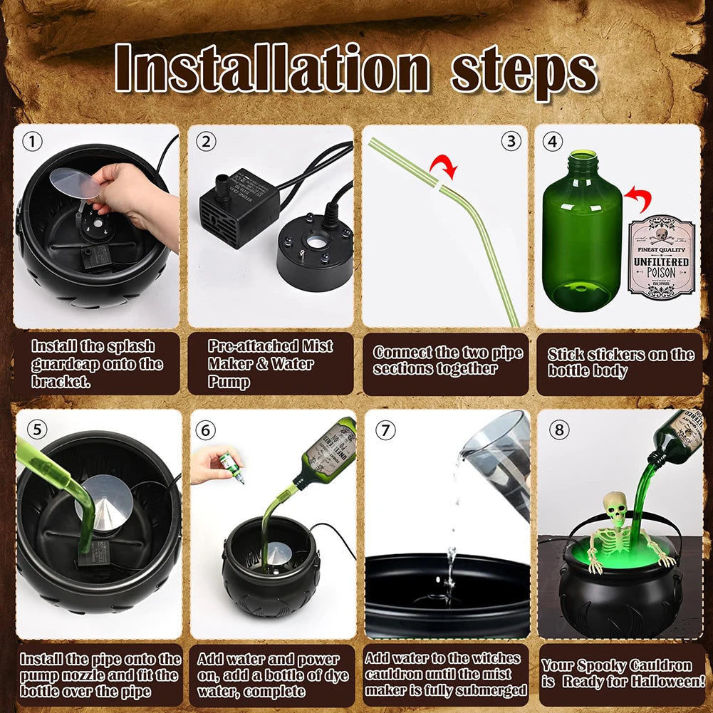 Halloween Decorations with Magic Floating Potion Bottles and Diffuser