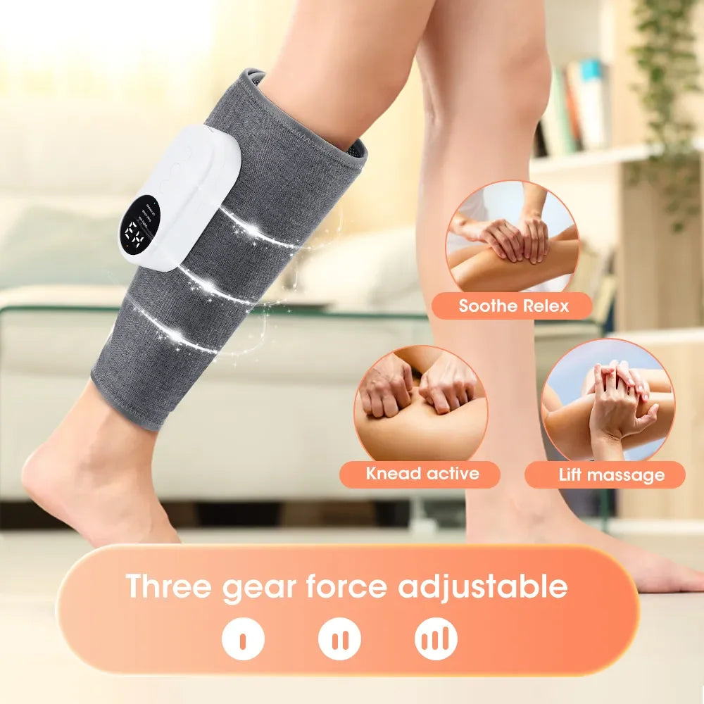 Electric Leg Massager Charging Calf Air Compression Massager with Three Massage Modes Thigh and Knee 360° All-Round Packag